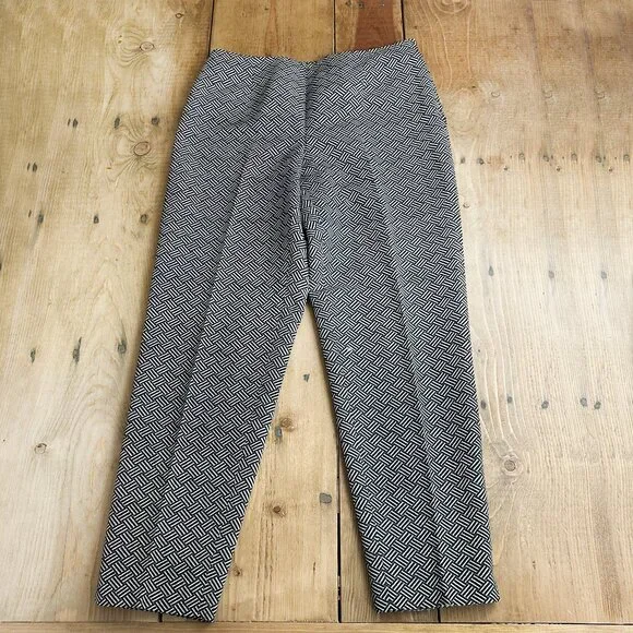 Dana Buchman Silk Blend Pants Geometric Black Gray Women's 8 Dress - Picture 1 of 9